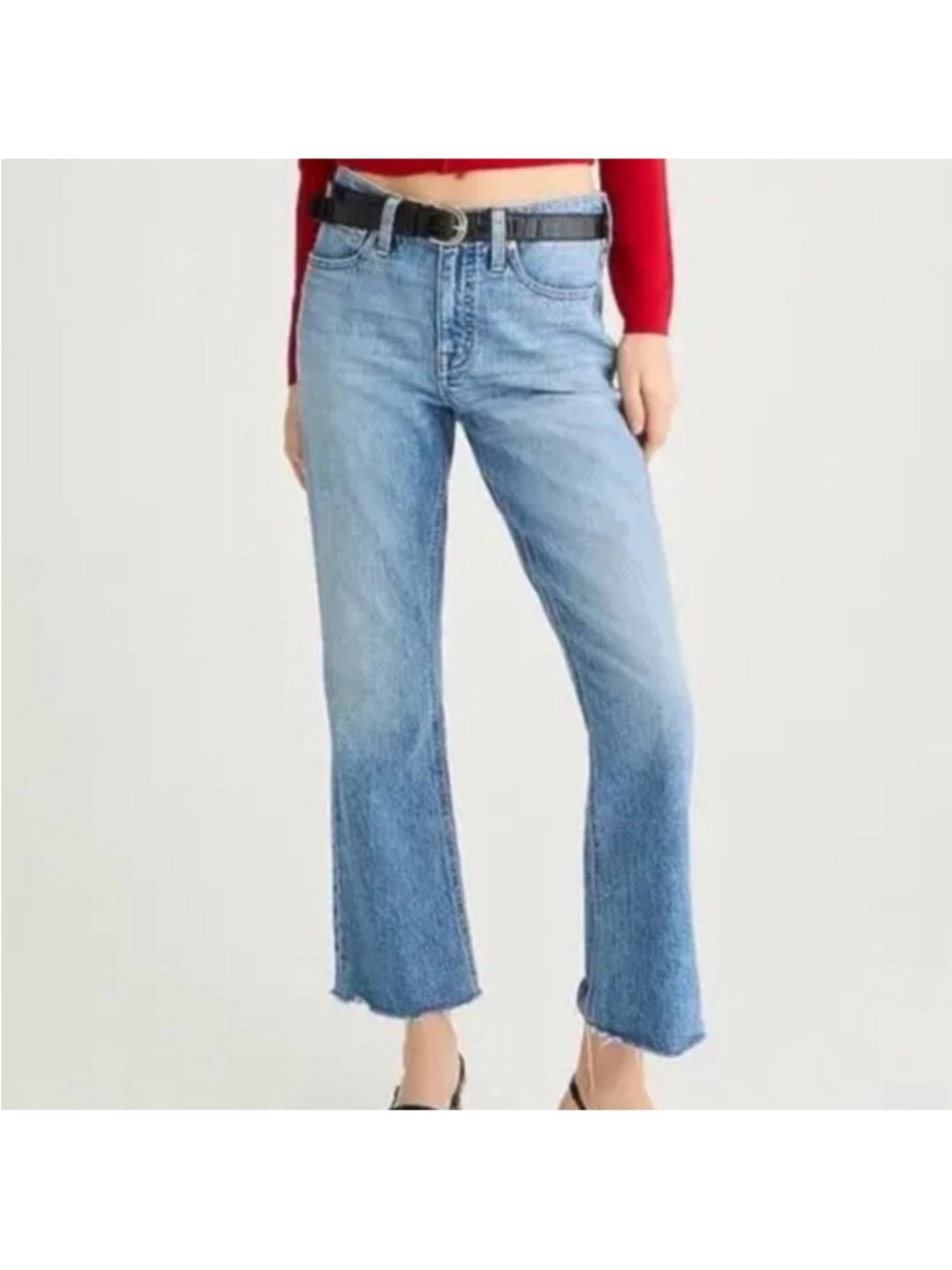 J Crew Boot Cut Raw Hem CroppedJeans 32